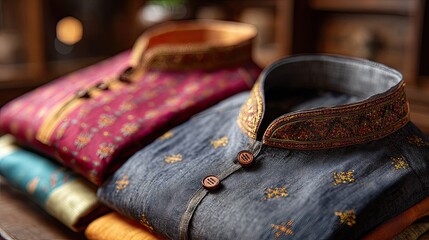 Elegant traditional attire showcasing vibrant colors and intricate designs perfect for cultural celebrations and festive occasions