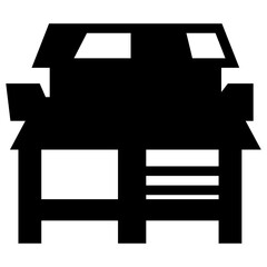 japanese house building glyph icon illustration vector