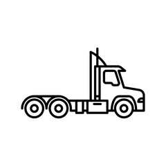 Semi Truck outline icon. Semi Truck black line illustration.