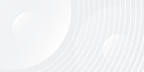 Fototapeta premium Abstract white glowing geometric lines on gray background. Modern shiny blue poster line good illustrations vector illustrations circle light