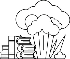 A book is on top of a stack of books