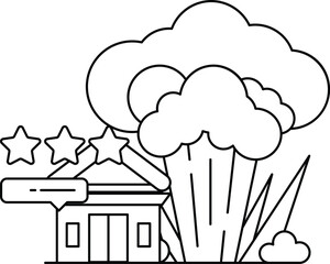 A building with a star on it and a building with a star on it