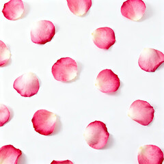 Scattered rose petals