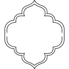 Ornate Decorative Frame With Geometric Outline Design On Transparent Background Elegant Border Element With Curving Shapes And Clean Lines For Graphic Design Projects