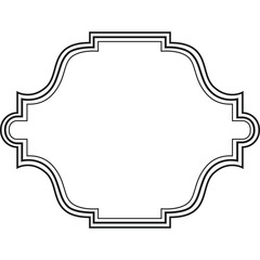 Ornate Decorative Frame With Double Border Isolated On White Background Elegant Vintage Design Element