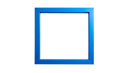 Isolated blue frame for presentations on white background, featuring clean minimal design that enhances clarity, focuses attention on displayed content, and supports versatile use in layouts, reports,