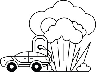 A car is parked next to a gas station