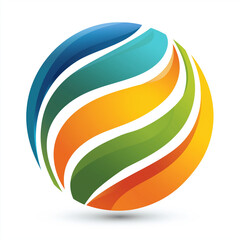 鮮やかなグラデーション、立体感のあるデザインの丸型アイコン素材、カラフル、ビジネス、テクノロジー、未来感、メタバース、ブランディング向けロゴ風イラスト