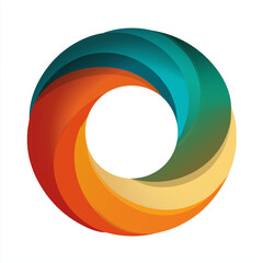 Obraz premium 鮮やかなグラデーション、立体感のあるデザインの丸型アイコン素材、カラフル、ビジネス、テクノロジー、未来感、メタバース、ブランディング向けロゴ風イラスト