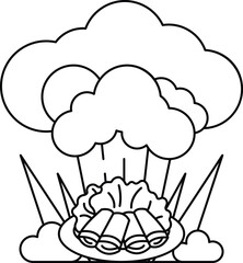 A white background with a cloud and a plate of food