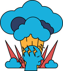 A man is shown with his head in the air, looking at the sky