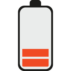 Simple Icon of a Battery With Low Charge Indicating Low Power Energy Concept With White Background