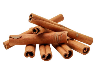Aromatic cinnamon sticks isolated transparent background
