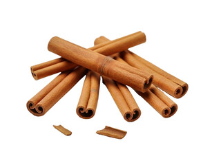 Aromatic cinnamon sticks isolated transparent background