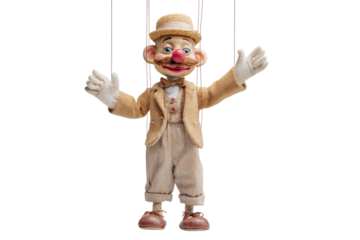 Cute Character Puppet Toy for Toddlers isolated on transparent background