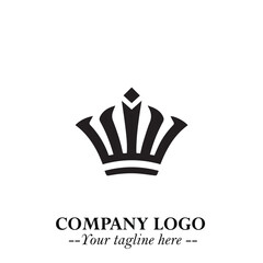 Elegant Black Crown Logo Symbol on a Clean White Background for Premium Branding Design