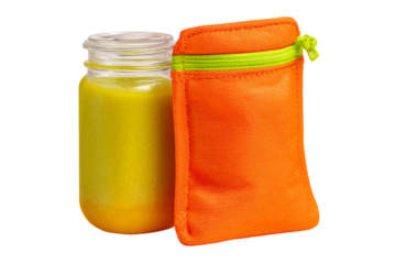 Silicone Baby Food Squeeze Bag for Safe Feeding isolated on transparent background