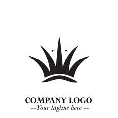 Elegant Black Crown Logo Symbol on a Clean White Background for Premium Branding Design