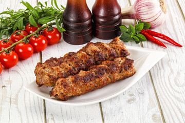 Chicken kebab minced meat and spices