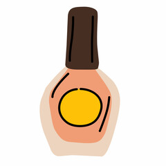 Nail Polish Bottle in Hand-Drawn Style for Beauty Themes