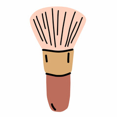 Makeup Brush in Hand-Drawn Style for Beauty Projects