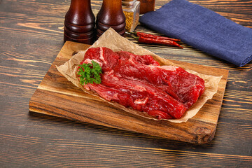 Raw beef meat piece for cooking