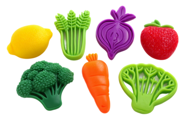 Soft Silicone Vegetable Teether for Baby Gum Comfort isolated on transparent background