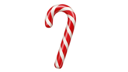 Festive red and white striped candy cane on a black background