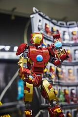 Naklejka premium Moscow, Russia. - June 23, 2025: Lego construction kit, old models. Collection of the famous toy series