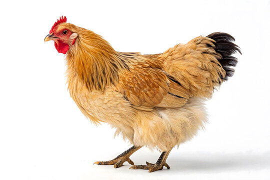 Golden Chicken: A close-up shot of a healthy and vibrant chicken, showcasing its exquisite plumage and elegant posture.