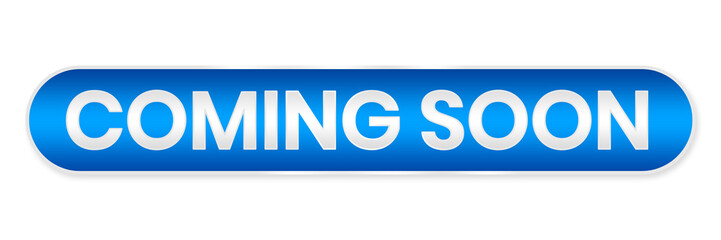 coming soon blue button element png file