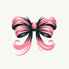 Obraz premium Pink ribbon bow in elegant decorative style