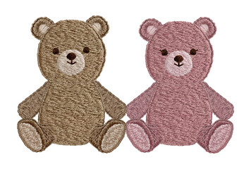 手刺繍の仲良しテディベア