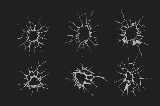 broken lines Cracked glass for creative design vector illustration. impact cracks. Perfect for digital art, graphic design, and realistic simulation of broken surfaces. Eps 10