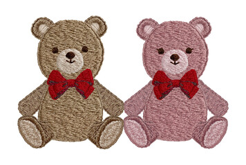手刺繍の仲良しテディベア