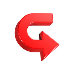 Fototapeta premium 3d rendering icon undo in red color
