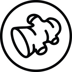 Illustrator ginger root outline minimal icon organic food Silhouette vector