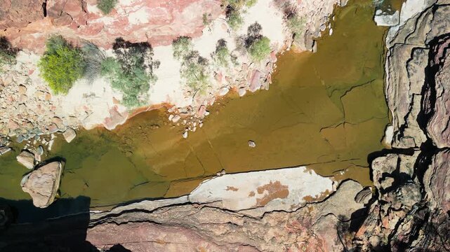 Stunning bird's-eye view of Z Bend rock formation and Canyon in Kalbarri National Park