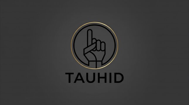 Tauhid Hand Gesture Unity Symbol Gold Circle Logo