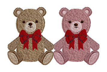 手刺繍の仲良しテディベア