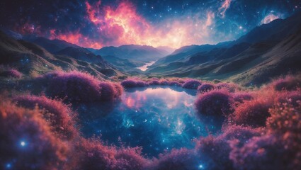 Celestial Dawn Over the Mystic Lake