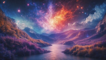 Celestial Dawn Over the Mystic Valley