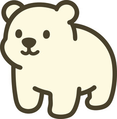 Cute polar bear illustration for winter holiday animal themes