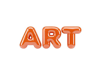 Glossy Orange 3D Letter Art Typography With Bevel And Depth Isolated On Black Background With Soft Shadows