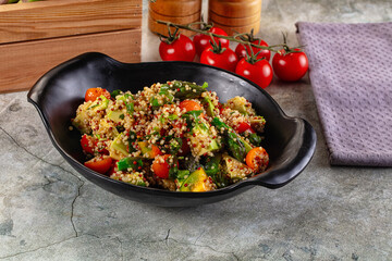 Salad with quinoa asparagus avocado