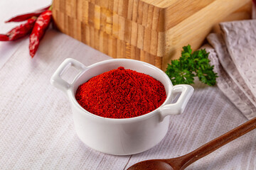 Red dry chili pepper paprika powder