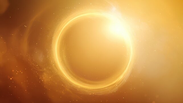 Abstract Yellow Energy Sphere on Smooth Rounded Field
