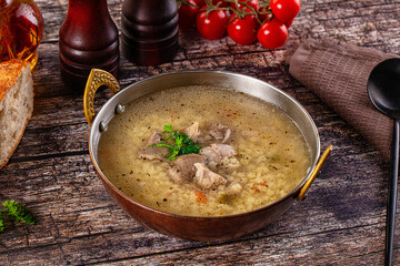 Dietary chicken soup with noodles