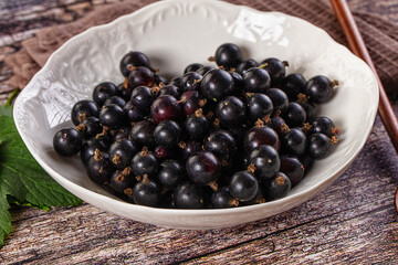 Sweet juicy Black currants berries