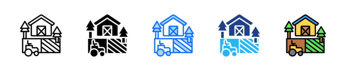 Local Farm Icon Set Multiple Style Collection
